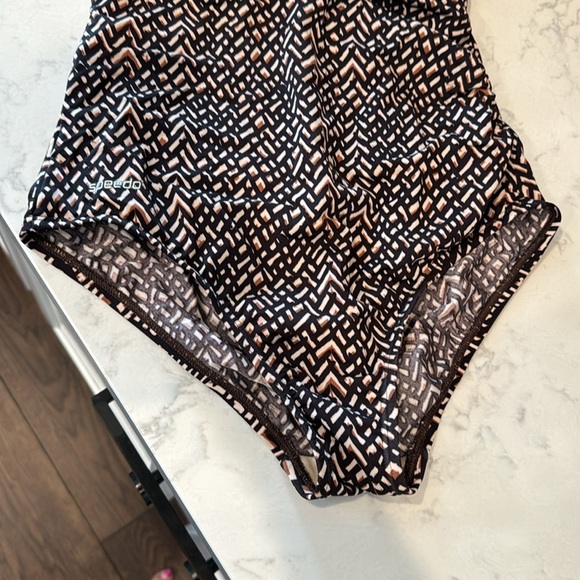 Speedo swim swimming bathing suit brown black swim class meet back to school - Picture 3 of 9